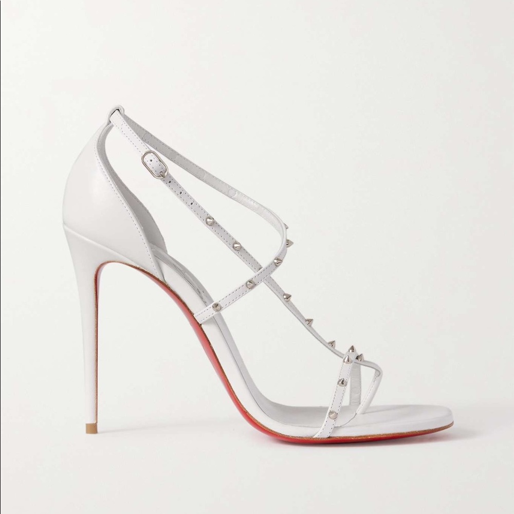 CHRISTIAN LOUBOUTIN Riojana Spikes 100 Leather Sandal NWOT size 38.5